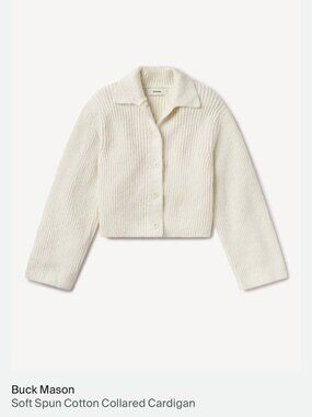 Buck Mason Soft Spun Cotton Collared Cardigan Natural XS